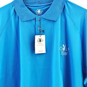 Playboy Golf Polo Shirt Light Blue Moisture Wick Quick Dry Breathable